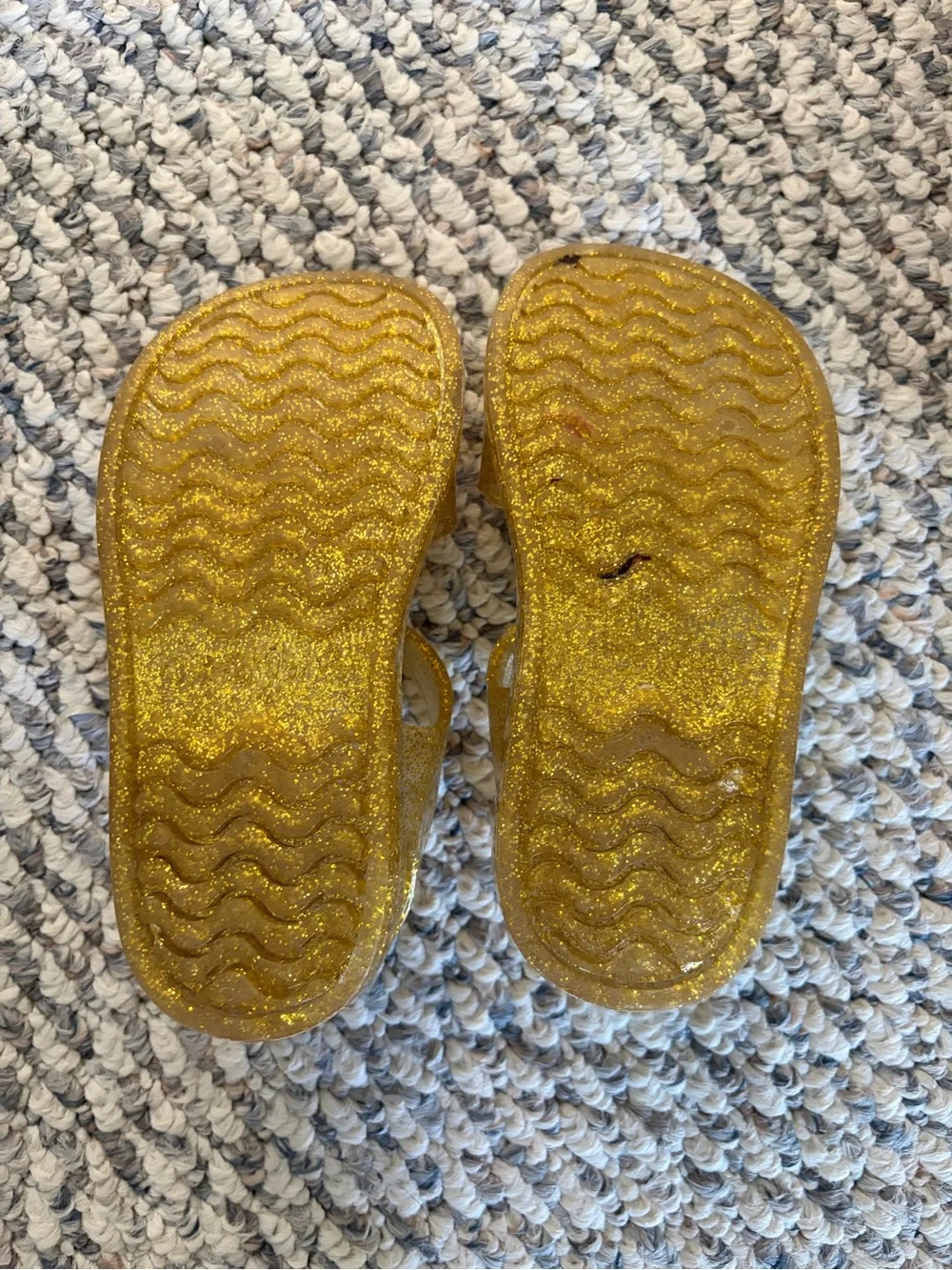 Cat & Jack Glitter Gold Toddler Sandals with Bow Accent